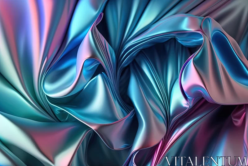 Captivating Abstract Artwork with Shiny Blue and Purple Background AI Image