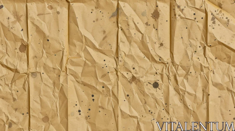 Crumpled Brown Paper Bag with Ink Stains - Abstract Art AI Image