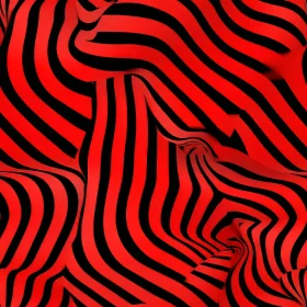 Red and Black Striped Pattern - Curved and Distorted Stripes
