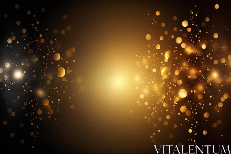 Captivating Gold and Black Explosion on Amber Background AI Image