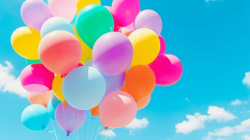 Colorful Balloons Floating in the Sky