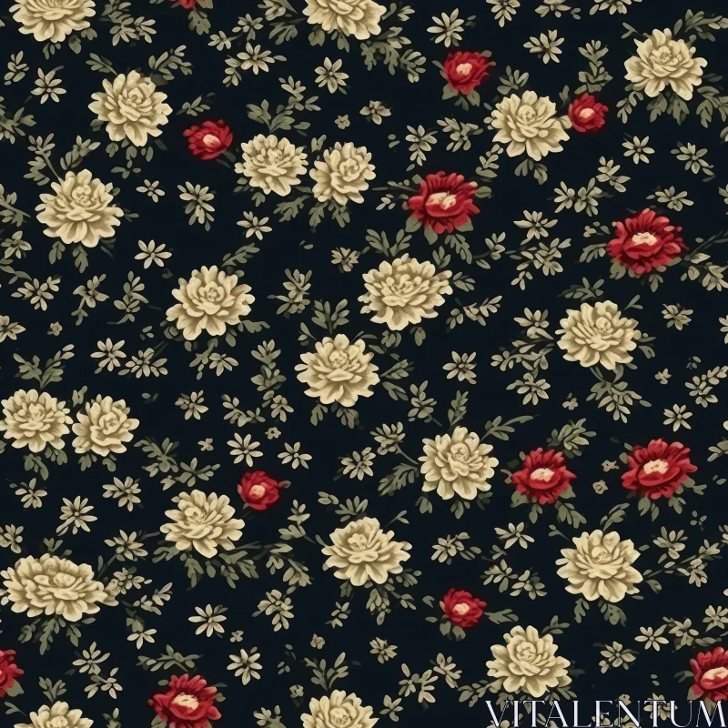 Dark Floral Seamless Pattern AI Image