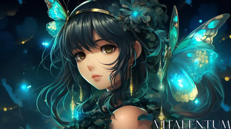 Enchanting Anime Girl Portrait AI Image