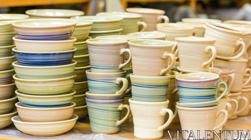 Exquisite Ceramic Dishes: A Captivating Display of Elegance AI Image
