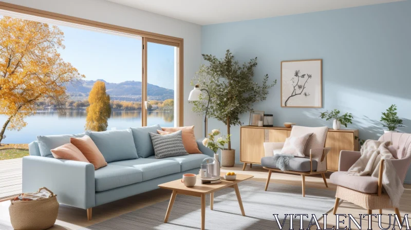 AI ART Modern Living Room Decor with Natural Light