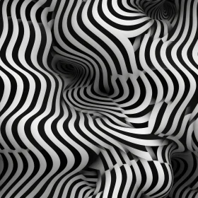 Monochrome Striped Pattern - 3D Rendering Art