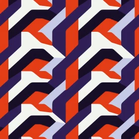 Red, Blue & White Geometric Pattern