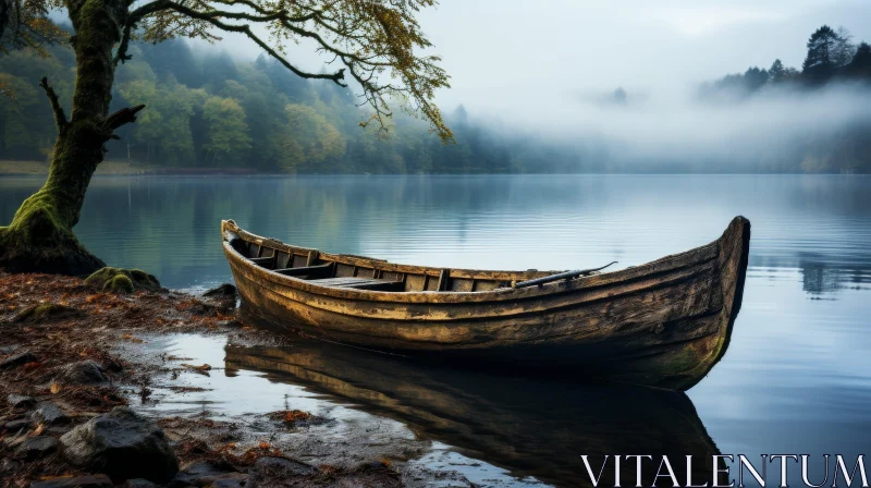Tranquil Morning Lake Landscape AI Image