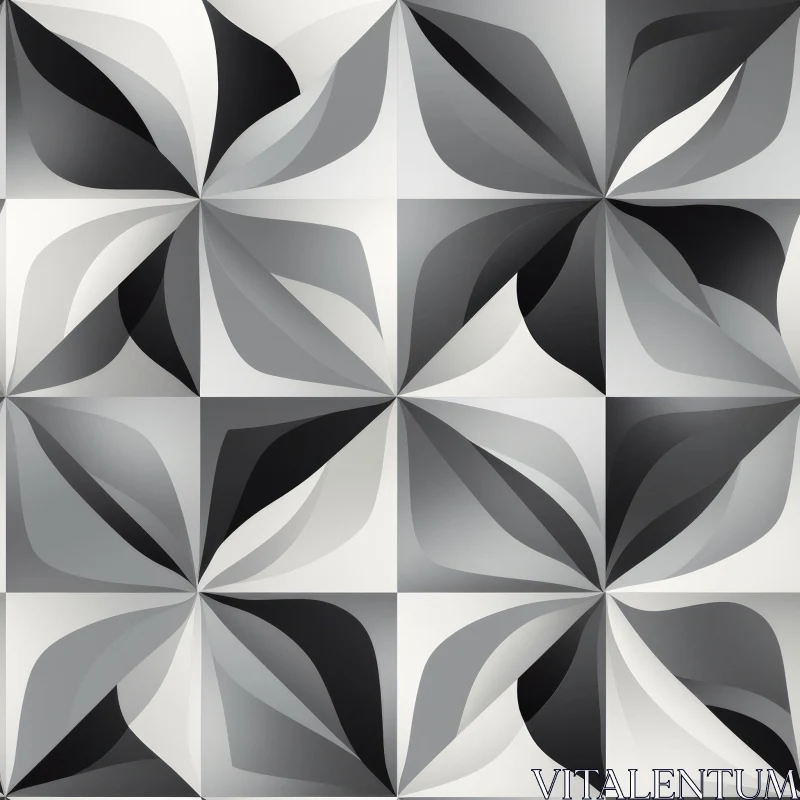 AI ART Black Geometric Seamless Pattern