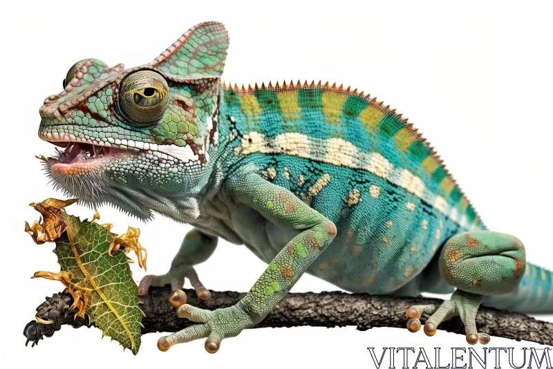 Captivating Chameleon: A Baroque-inspired Image of an Endangered Species AI Image