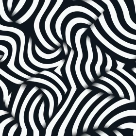 Curved Black and White Stripes Pattern