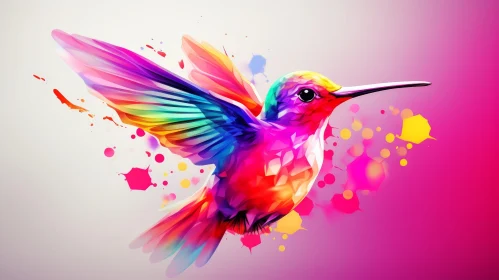 Ethereal Hummingbird Watercolor Painting