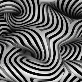 Monochrome Striped Surface | Abstract 3D Rendering