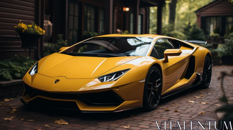 AI ART Yellow Lamborghini Aventador SVJ - Stylish and Powerful