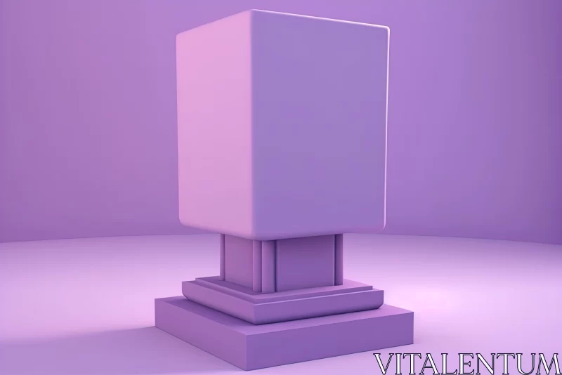 Abstract Column Model with Purple Background and Yellow Square AI Image