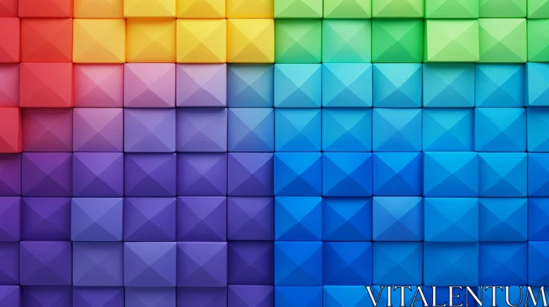 Colorful 3D Cubes Wall Art AI Image