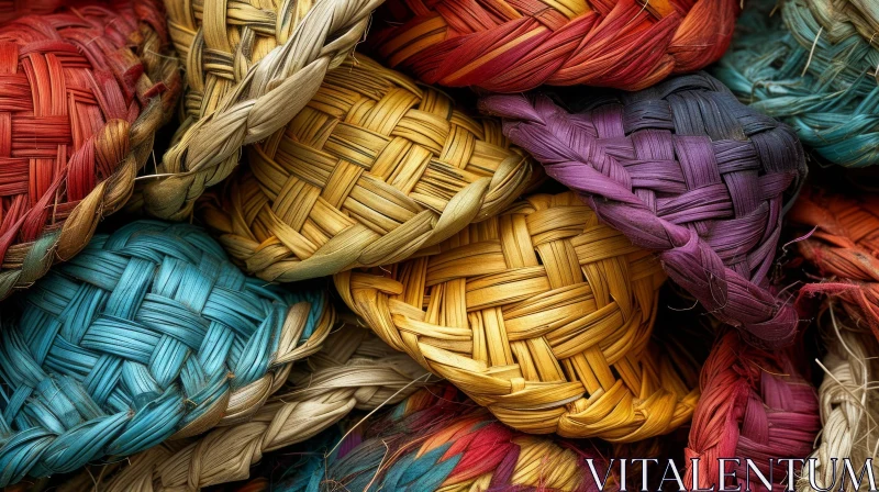 Colorful Woven Straw Hats - A Warm and Inviting Image AI Image