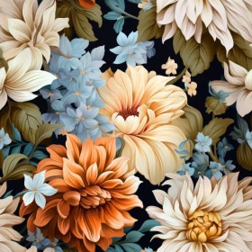 Dark Floral Seamless Pattern for Wallpapers and Fabric Prints