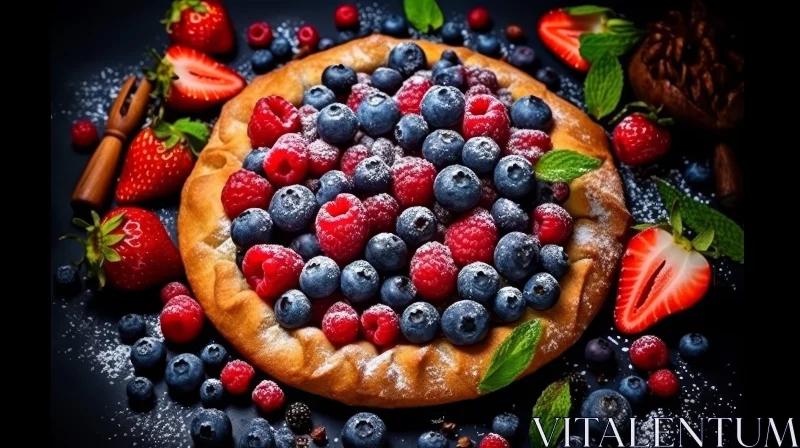 AI ART Delicious Homemade Baked Pie with Fresh Berries