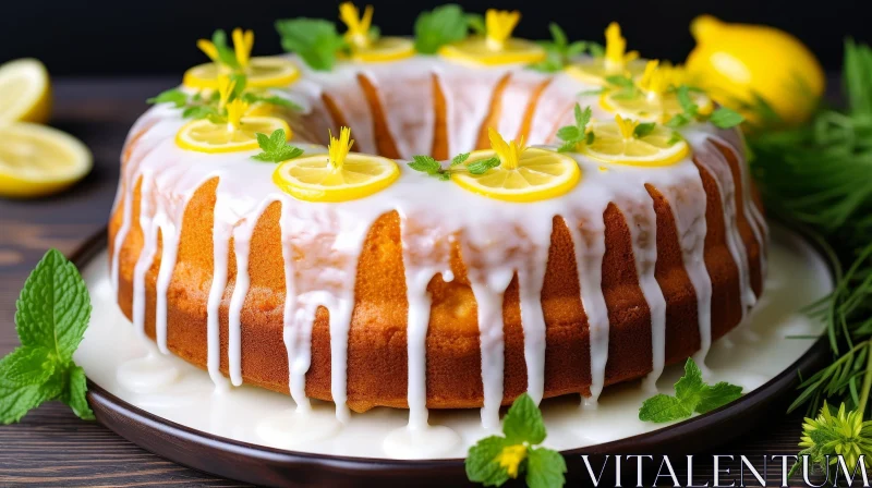 Delicious Lemon Cake with Fresh Citrus Flavor AI Image