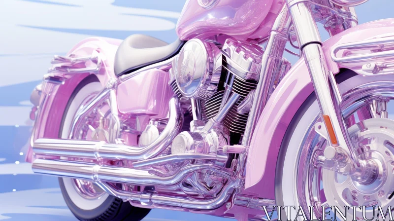 AI ART Pink and White Harley-Davidson Softail Springer Motorcycle
