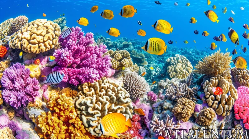 Captivating Underwater Photo: Colorful Coral Reef and Sea Life AI Image