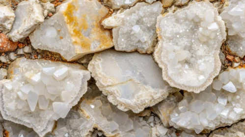 Close-Up of Rough White Quartz Stones | Abstract Art