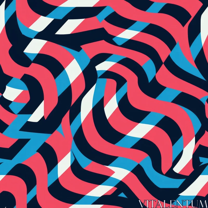 Colorful Waves Seamless Pattern - Abstract Background AI Image