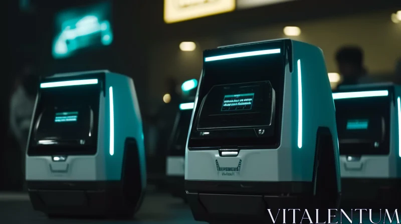 AI ART Futuristic Autonomous Delivery Robots for Food and Small Item Delivery