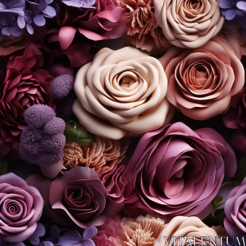 Realistic Floral Seamless Pattern AI Image