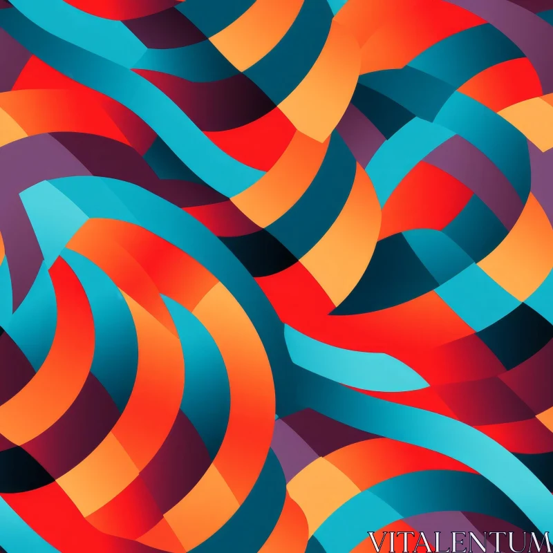 AI ART Colorful Abstract Geometric Pattern with Waves