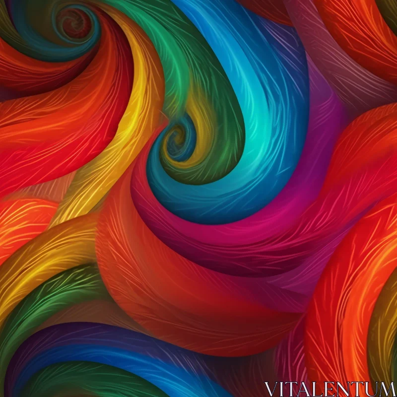 Colorful Abstract Painting - Swirling Rainbow of Colors AI Image