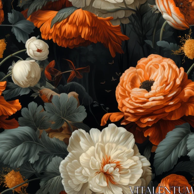 Dark Floral Pattern for Home Decor AI Image