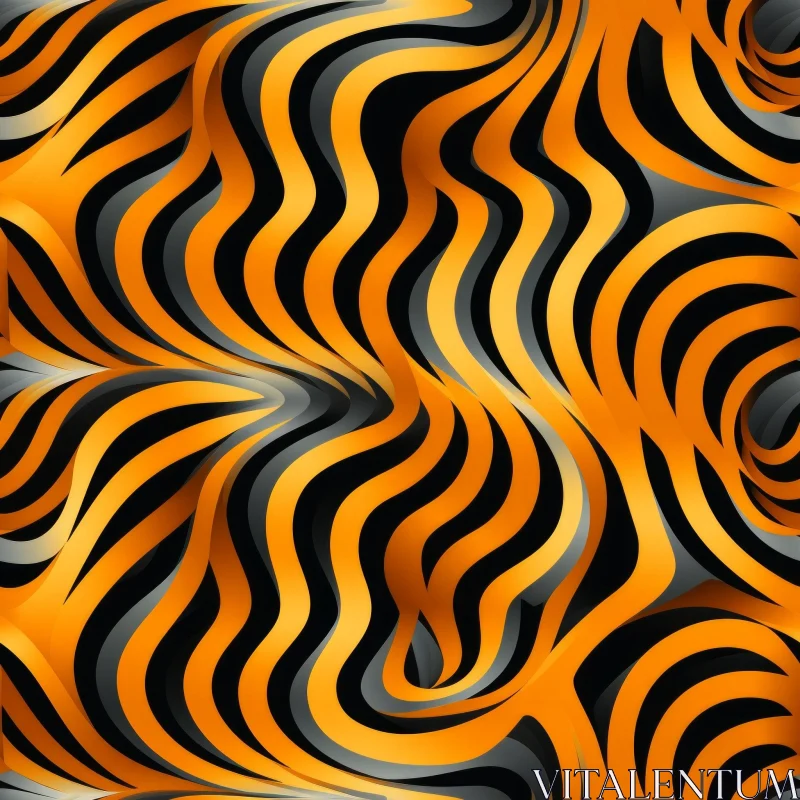 AI ART Orange and Black Striped Seamless Pattern