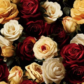 Realistic Roses Seamless Pattern