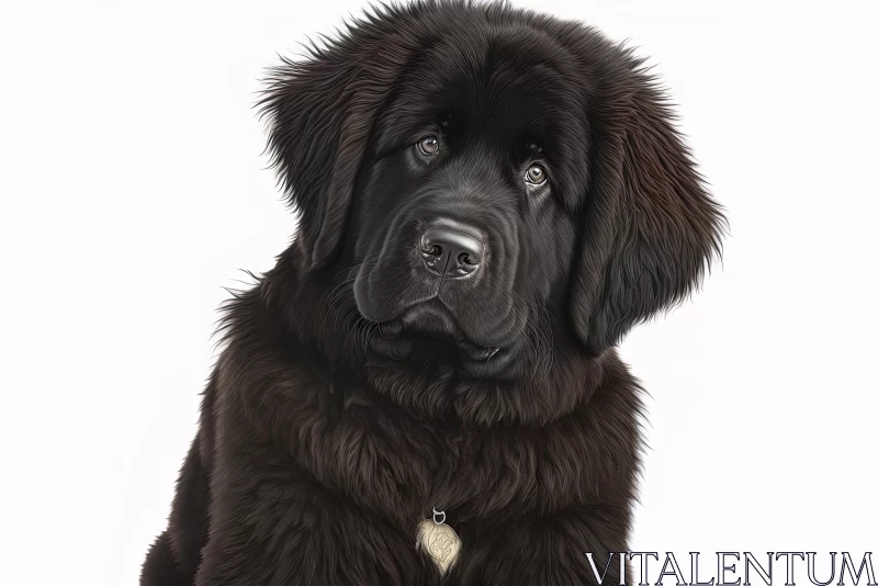 Captivating Newfoundland Puppy Painting | Bold Character Designs AI Image