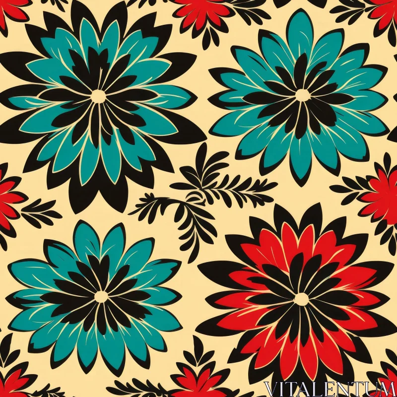 Retro Floral Seamless Pattern Design AI Image