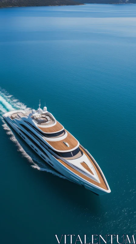 Luxurious Yacht Sailing in Tropical Sea AI Image