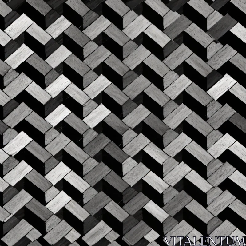 Stylish Black and White Herringbone Pattern AI Image