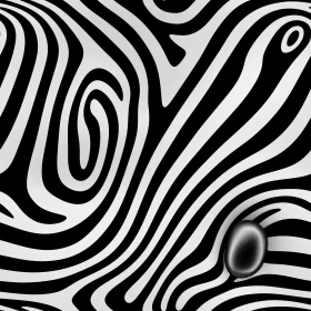 Abstract Black and White Striped 3D Pattern with Egg Shape