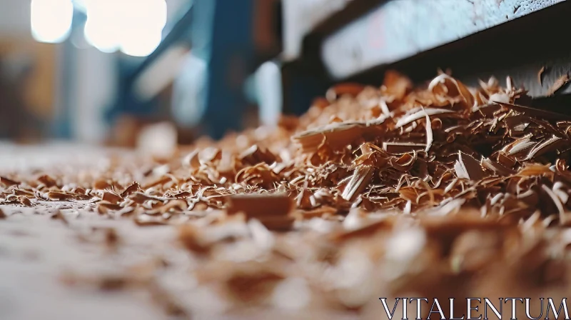 AI ART Abstract Wood Shavings Composition in a Workshop