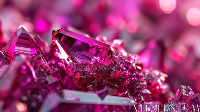 Close-up of Rough Pink Crystals | Natural Beauty AI Image