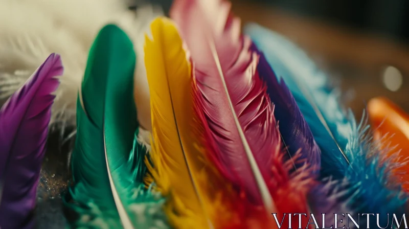 Colorful Feathers Close-Up - Soft and Fluffy Textures AI Image