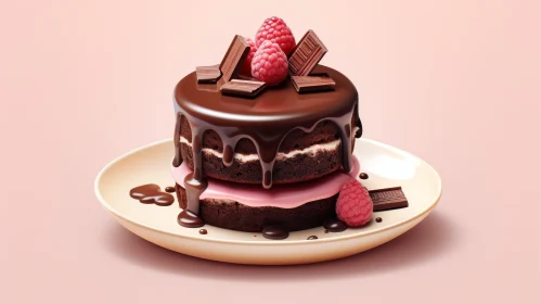 Decadent Two-Tier Chocolate Cake with Raspberry Filling