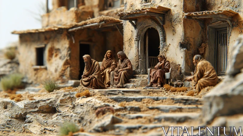 Enchanting Middle Eastern Village Diorama AI Image