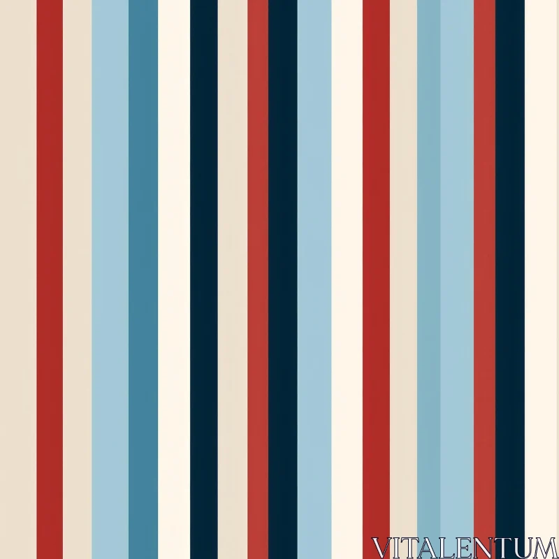 Classic Vertical Stripes Pattern in Red, Blue, Cream, and Navy