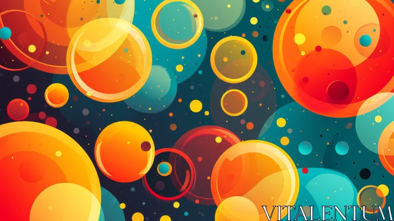 AI ART Colorful Circles Abstract Background - Playful and Modern