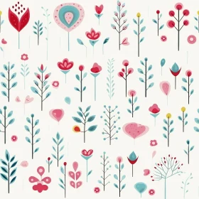 Colorful Floral Vector Pattern