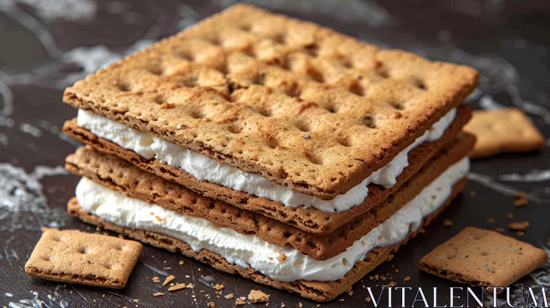 Delicious Graham Crackers with Cream Filling AI Image