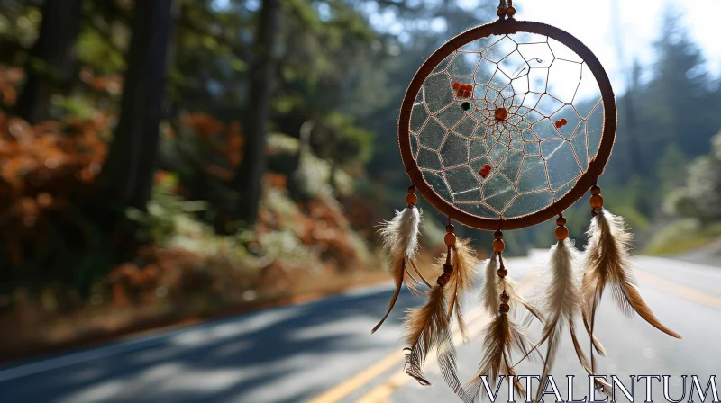 Dreamcatcher Hanging in Forest | Handmade Art AI Image